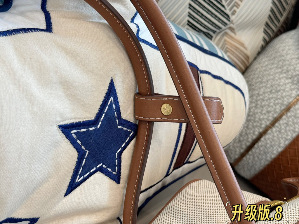 MIU MIU TOP - HANDLE 35 BAG IN  BEIGE CANVAS