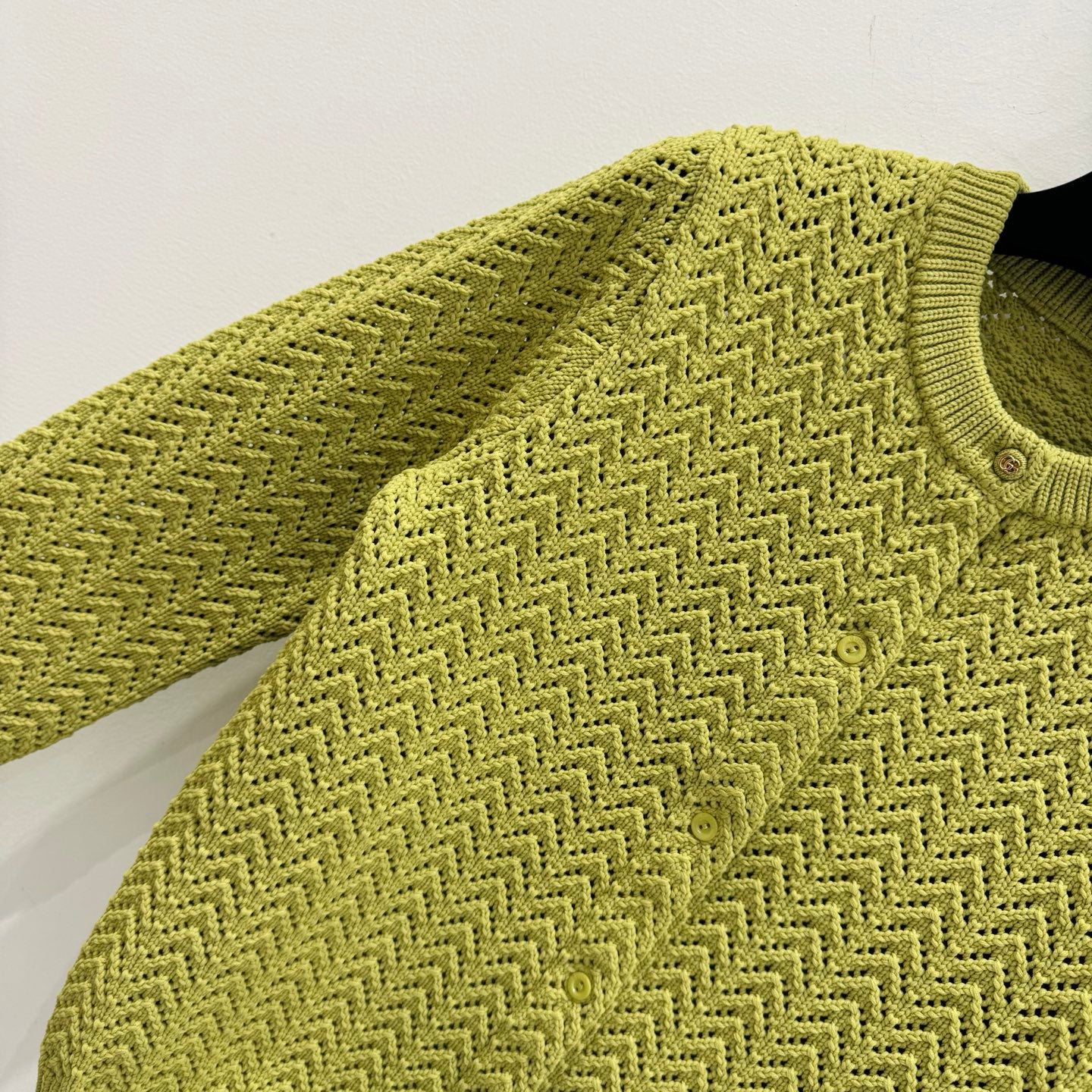 GUCCI CLASSIC KNIT CARDIGAN IN BUTTER YELLOW 267475