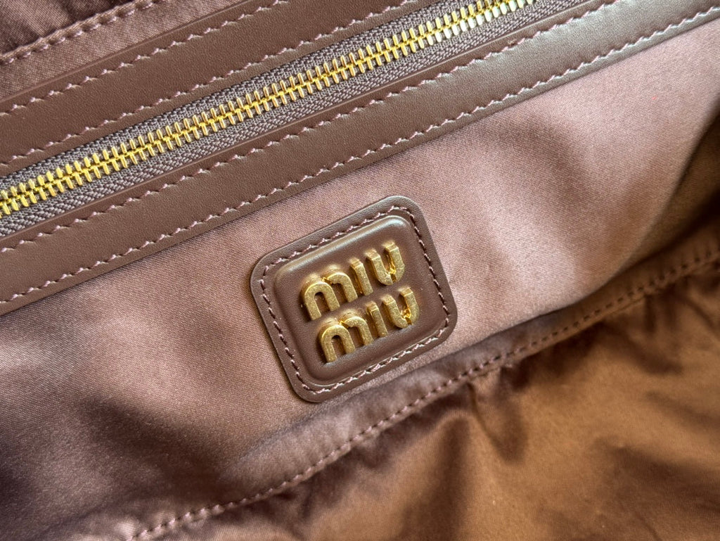 MIU MIU ARCADIE BAG 27 IN COPPER BROWN SHINY CALFSKIN