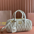 MIU MIU ARCADIE MATELASSÉ BAG 27 IN WHITE CALFSKIN GOLD HARDWARE
