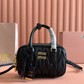 MIU MIU ARCADIE MATELASSÉ BAG 19 IN BLACK LAMBSKIN GOLD HARDWARE