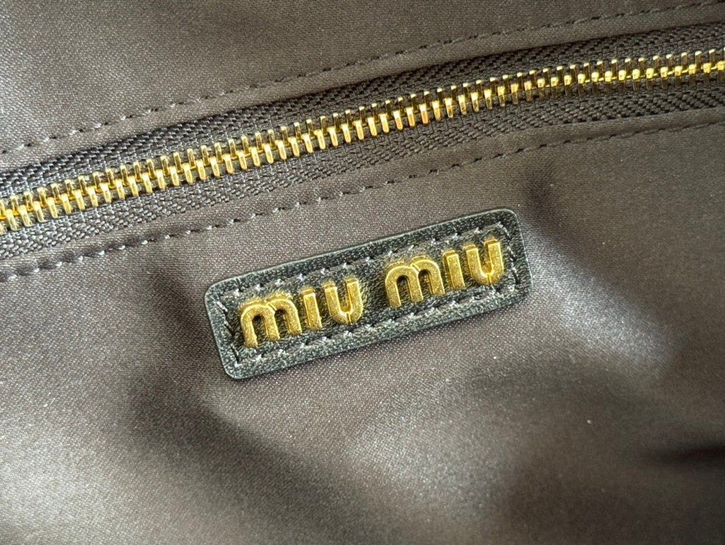 MIU MIU ARCADIE MATELASSÉ BAG 24 IN BLACK LAMBSKIN GOLD HARDWARE