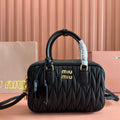 MIU MIU ARCADIE MATELASSÉ BAG 24 IN BLACK LAMBSKIN GOLD HARDWARE