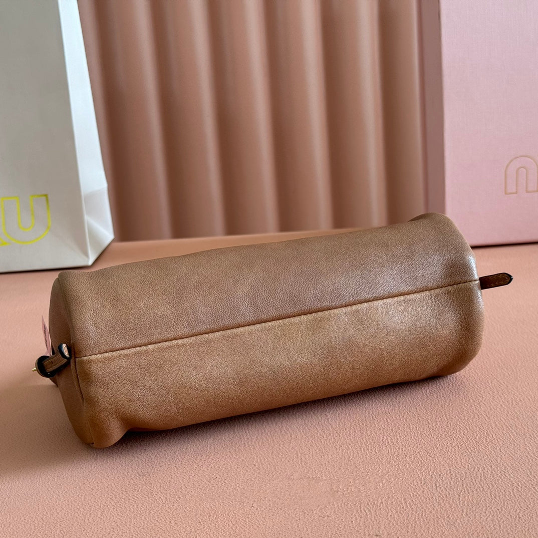 MIU MIU NAPPA POUCH 22 IN BRIARWOOD CALFSKIN