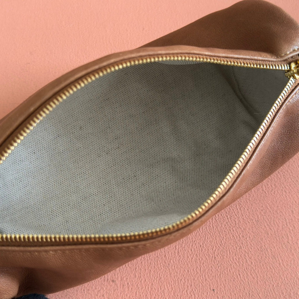 MIU MIU NAPPA POUCH 22 IN BRIARWOOD CALFSKIN