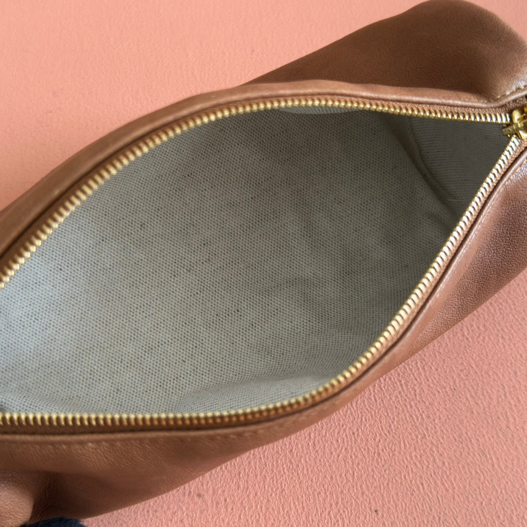 MIU MIU NAPPA POUCH 22 IN BRIARWOOD CALFSKIN