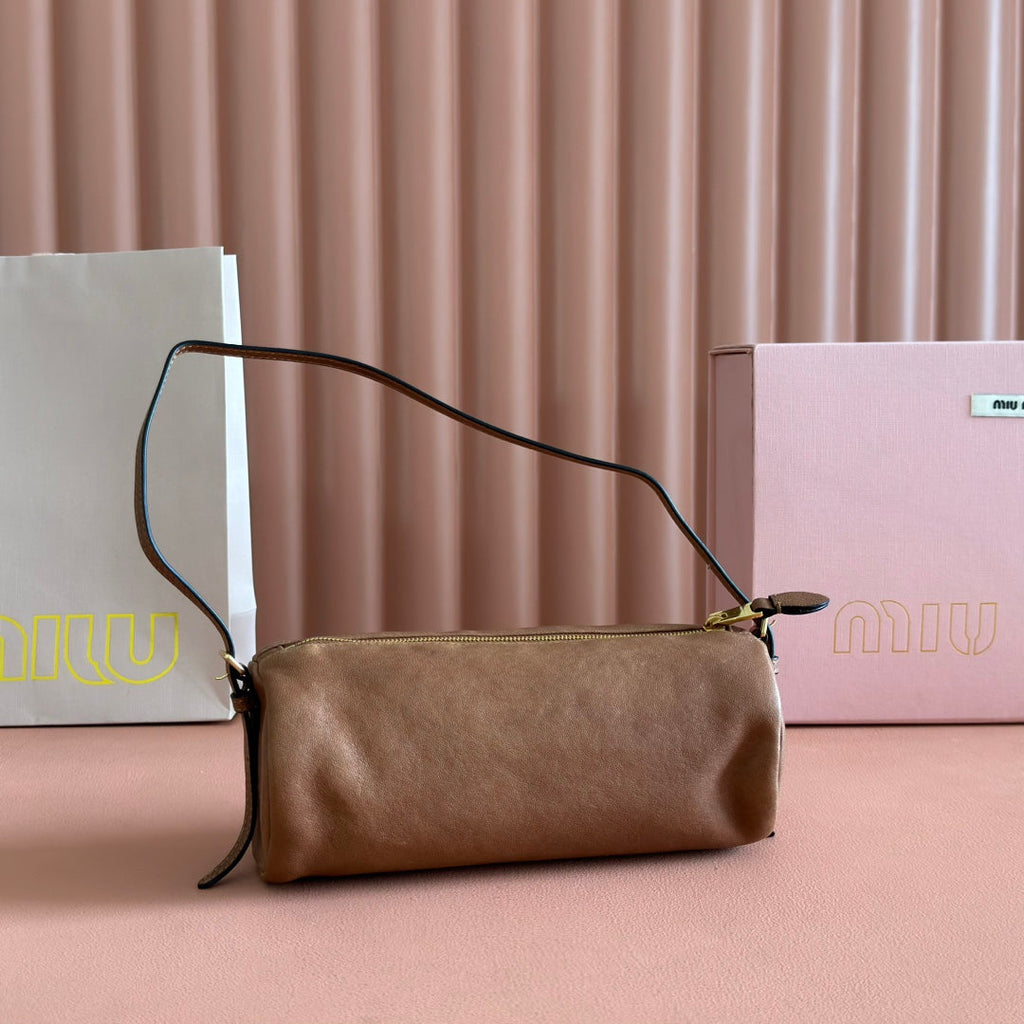 MIU MIU NAPPA POUCH 22 IN BRIARWOOD CALFSKIN
