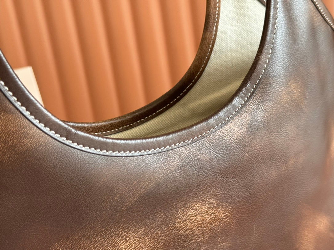 MIU MIU IVY TOTE BAG 60 IN BROWN OMBRE CALFSKIN