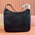 MIU MIU LARGE HOBO TOTE BAG 60 IN BLACK CALFSKIN