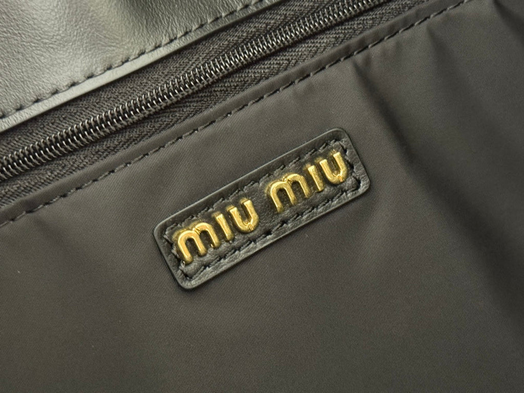 MIU MIU LARGE HOBO TOTE BAG 46 IN BLACK CALFSKIN