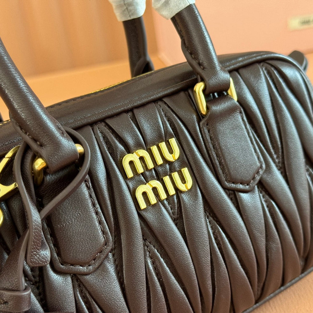 MIU MIU ARCADIE MINI BAG 19 BLACK IN MATELASSÉ NAPPA LEATHER