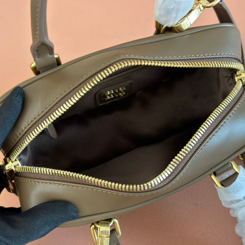 MIU MIU ARCADIE SMALL 22 BAG IN DARK BROWN CALFSKIN