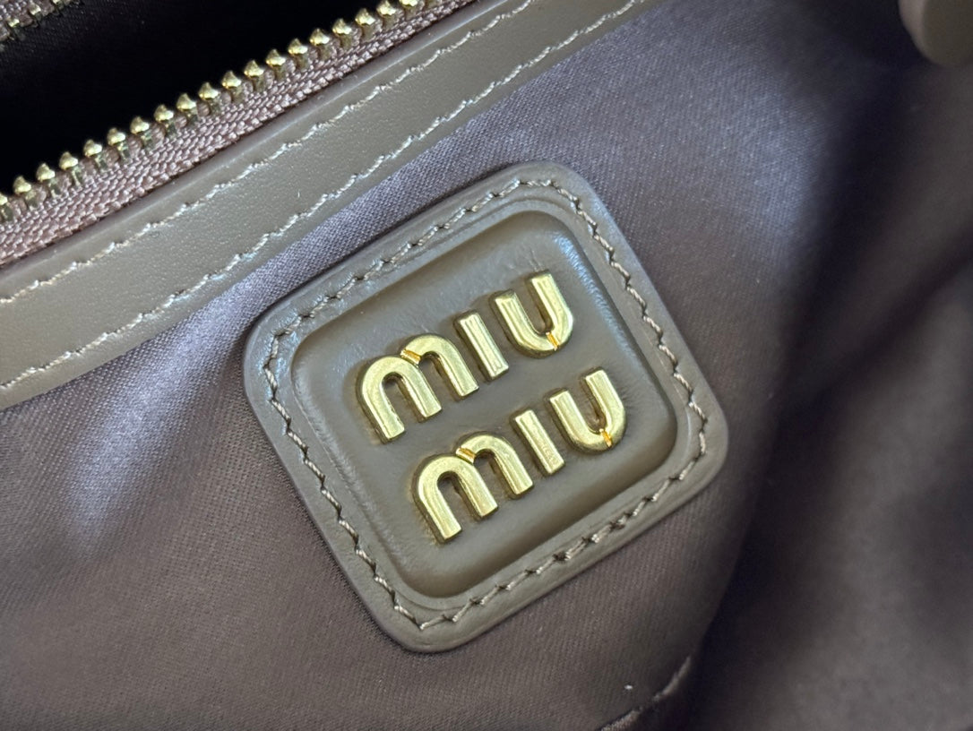 MIU MIU ARCADIE SMALL 22 BAG IN DARK BROWN CALFSKIN