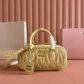 MIU MIU ARCADIE MATELASSÉ BAG 22 BEIGE IN CALFSKIN