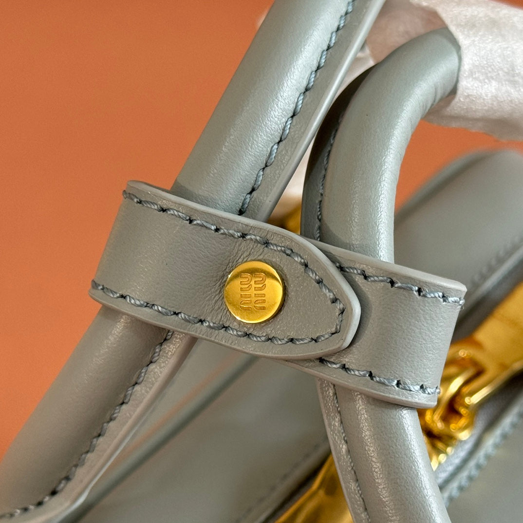 MIU MIU ARCADIE SMALL 22 BAG IN LIGHT BLUE CALFSKIN
