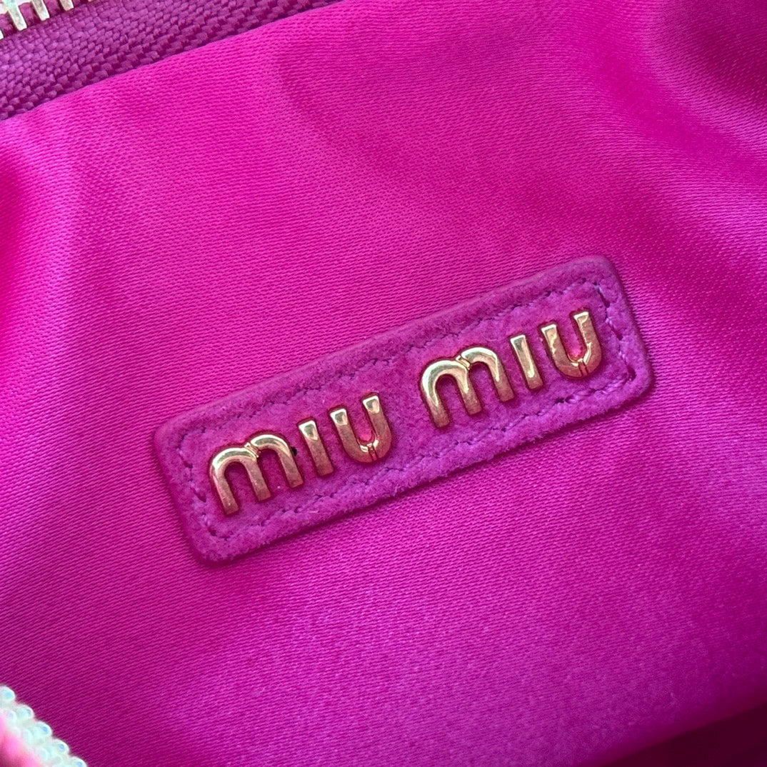 MIU MIU MIUMIU SUEDE HANDBAG 23 DEEP FUCHSIA
