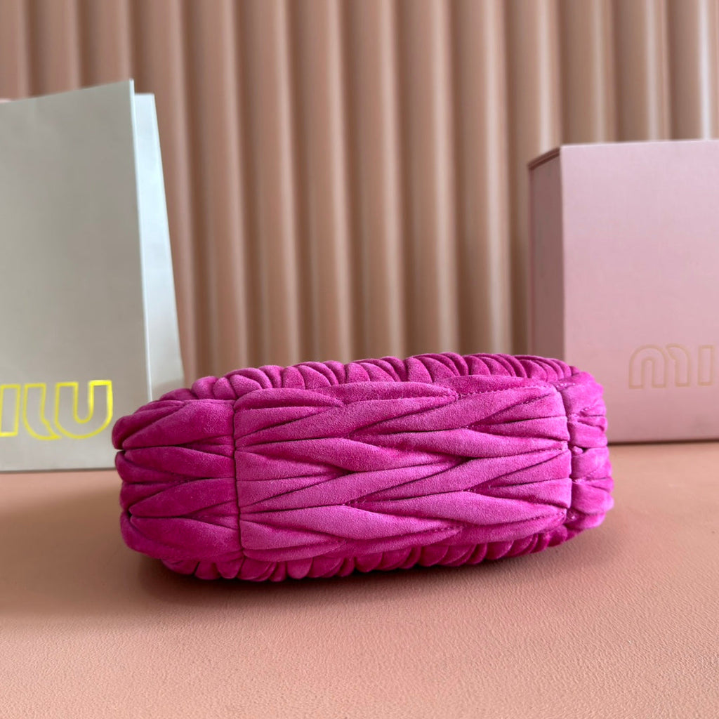 MIU MIU MIUMIU SUEDE HANDBAG 23 DEEP FUCHSIA