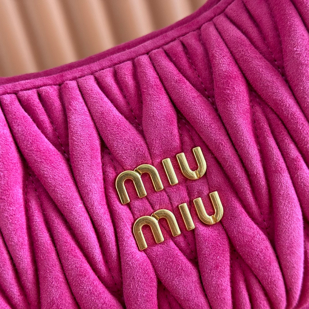 MIU MIU MIUMIU SUEDE HANDBAG 23 DEEP FUCHSIA