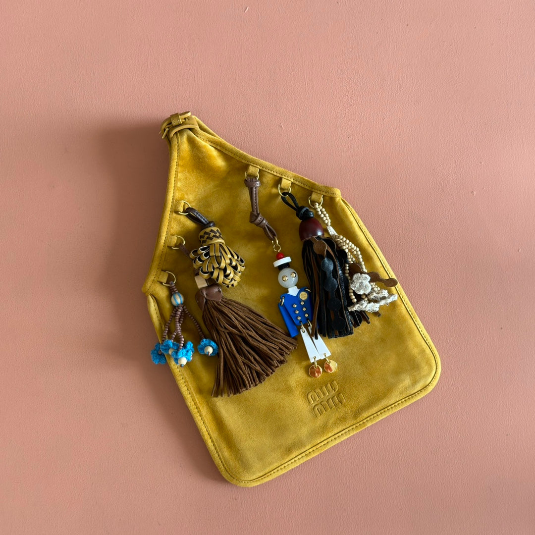 MIU MIU SUEDE BAG WITH TRICK 37 WHISKEY