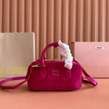 MIU MIU ARCADIE BAG 22 IN FUCHSIA SUEDE GOLD HARDWARE