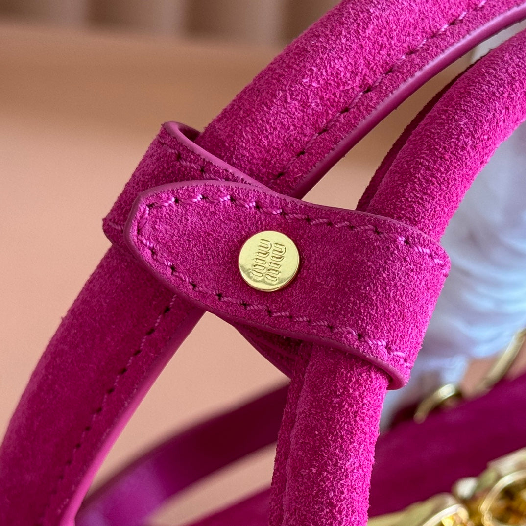MIU MIU ARCADIE BAG 27 IN FUCHSIA SUEDE GOLD HARDWARE