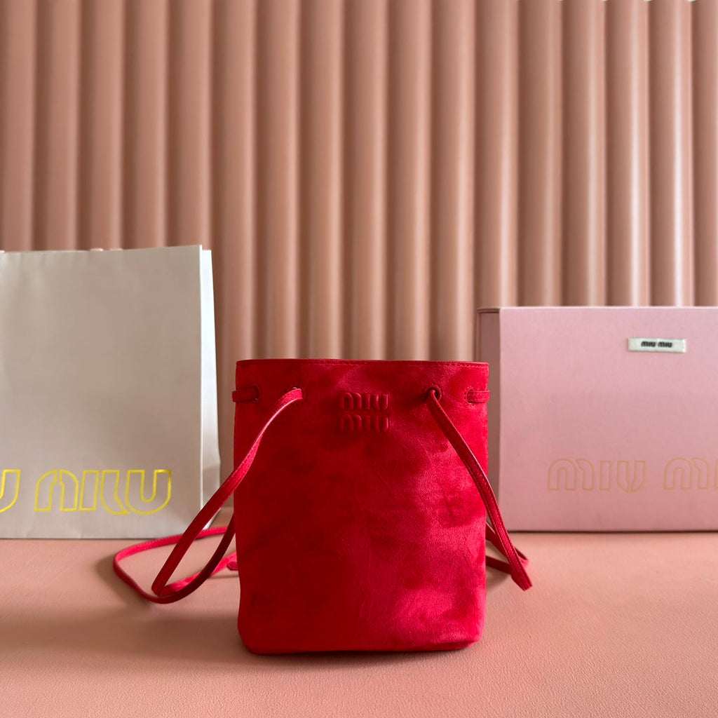 MIU MIU MINI TOTE BAG 17 RED IN NAPPA CALFSKIN
