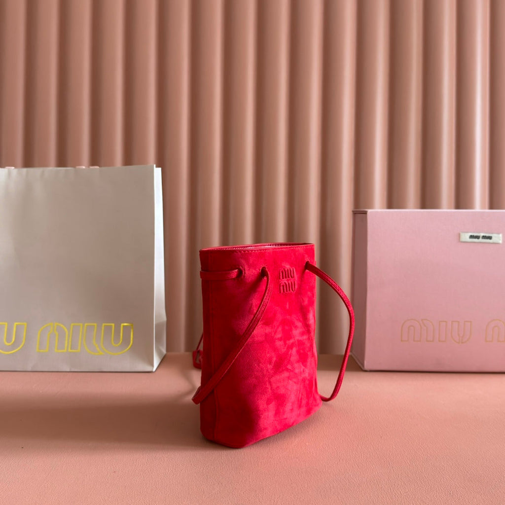 MIU MIU MINI TOTE BAG 17 RED IN NAPPA CALFSKIN