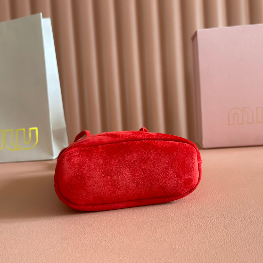 MIU MIU MINI TOTE BAG 17 RED IN NAPPA CALFSKIN