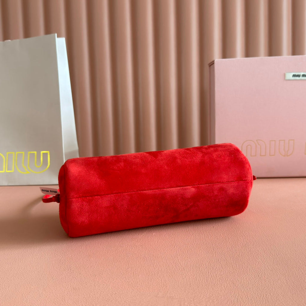 MIU MIU SUEDE BAG 22 RED GOLD HARDWARE