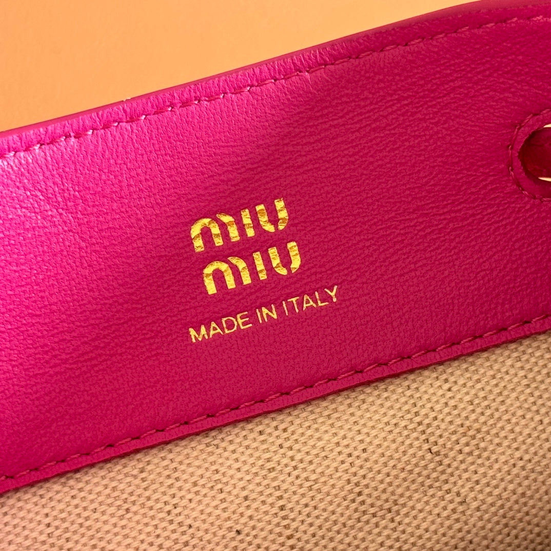 MIU MIU MINI TOTE BAG 17 FUCHSIA IN NAPPA CALFSKIN