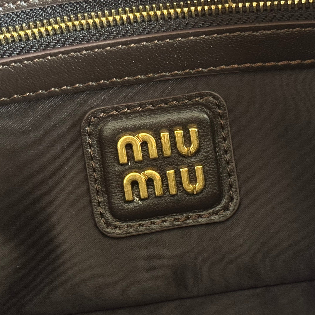 MIU MIU MIUMIU 26S ARCADIE MATELASSE BAG 22 IN BLACK CALFSKIN GOLD HARDWARE