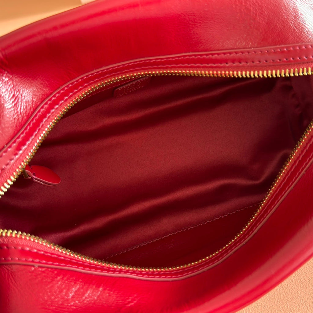 MIU MIU MIUMIU 26S TOP-HANDLE BAG 28 IN DARK RED CALFSKIN GOLD HARDWARE