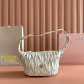 MIU MIU MIUMIU 26S POUCH BAG 15 IN WHITE CALFSKIN GOLD HARDWARE