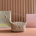 MIU MIU MIUMIU 26S POUCH BAG 15 IN LIGHT PINK CALFSKIN GOLD HARDWARE