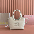 MIU MIU MIUMIU 26S IVY BAG 23 IN WHITE CALFSKIN GOLD HARDWARE