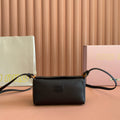 MIU MIU MIUMIU 26S POUCH BAG 18 IN BLACK CALFSKIN GOLD HARDWARE