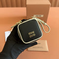 MIU MIU MIUMIU 26S EARPHONE CASE 6 IN BLACK CALFSKIN GOLD HARDWARE