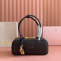 MIU MIU MIUMIU 26S BEAU TOP HANDLE BAG 28 IN BLACK CALFSKIN GOLD HARDWARE