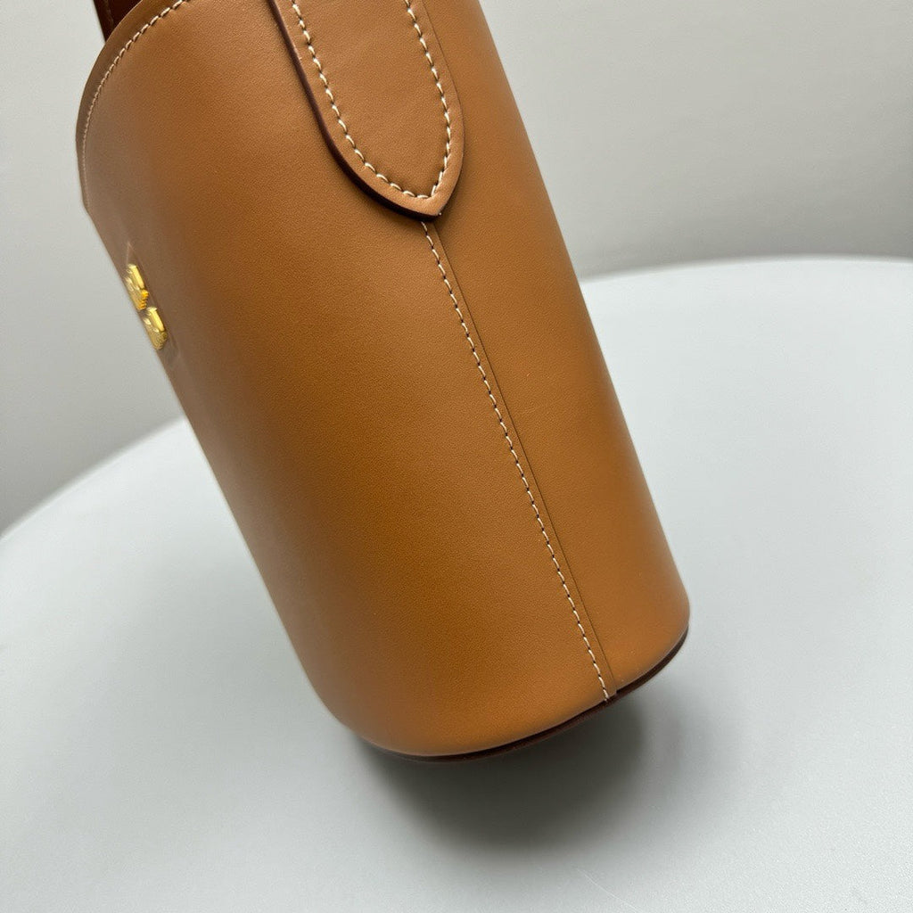 MIU MIU BUCKET BAG 20 IN BROWN CALFSKIN
