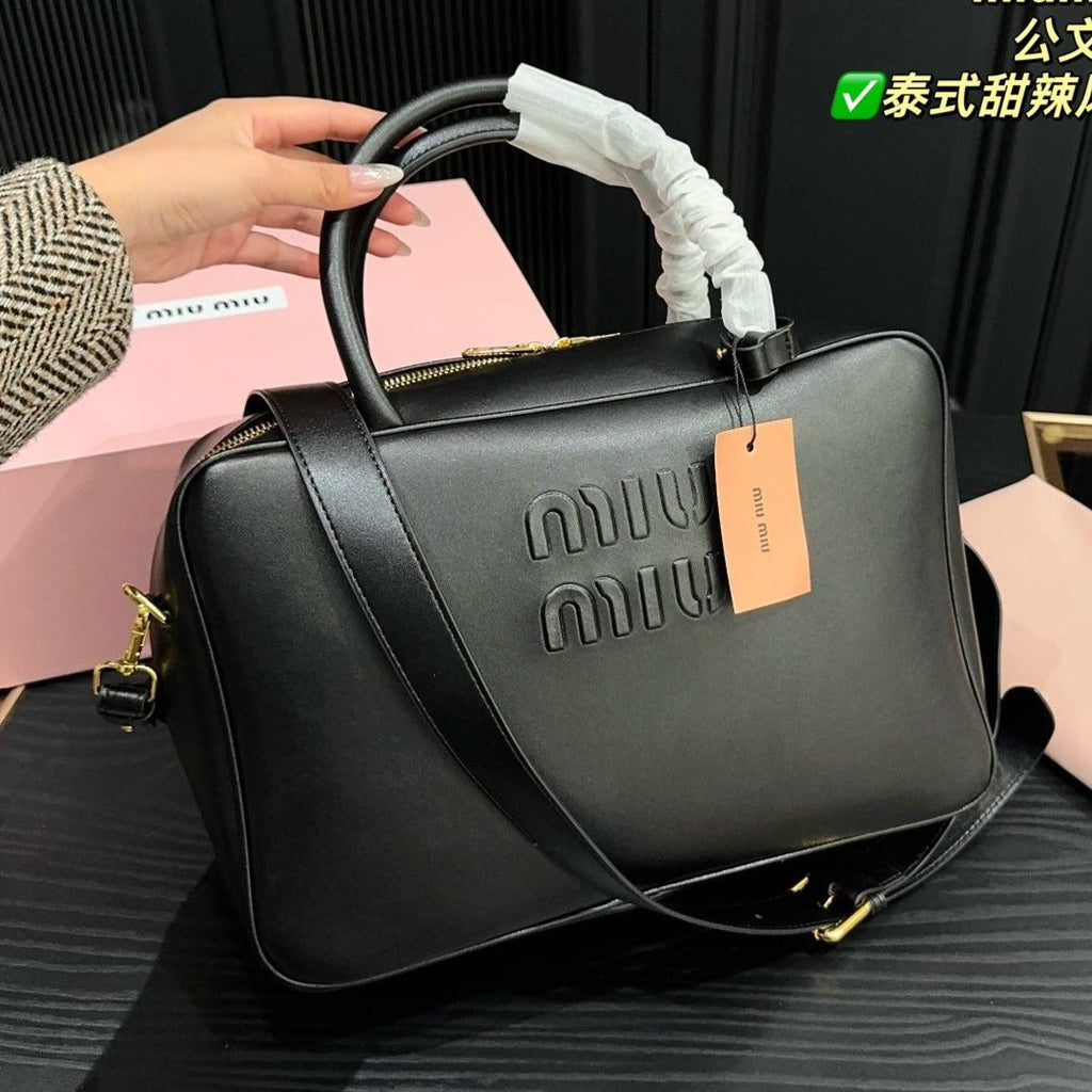 MIU MIU BEAU BAG 34 IN BLACK CALFSKIN