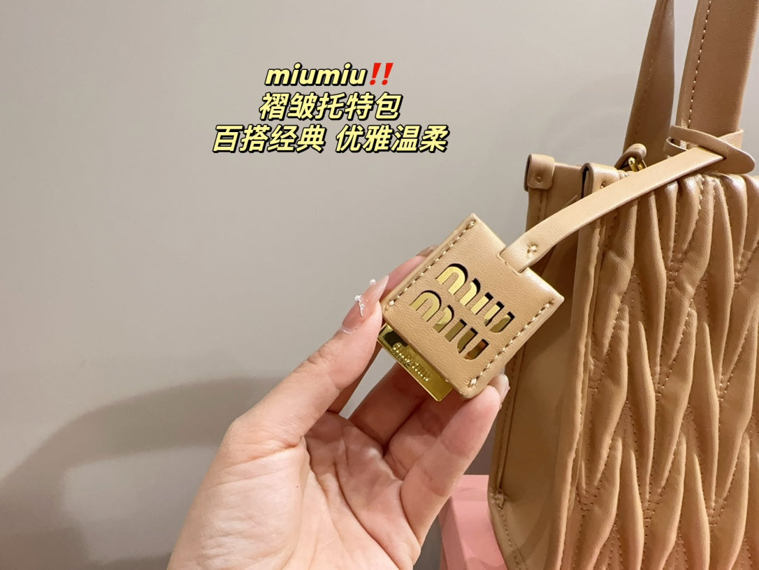 MIU MIU HOBO 24 BAG IN BEIGE CREAM LAMBSKIN
