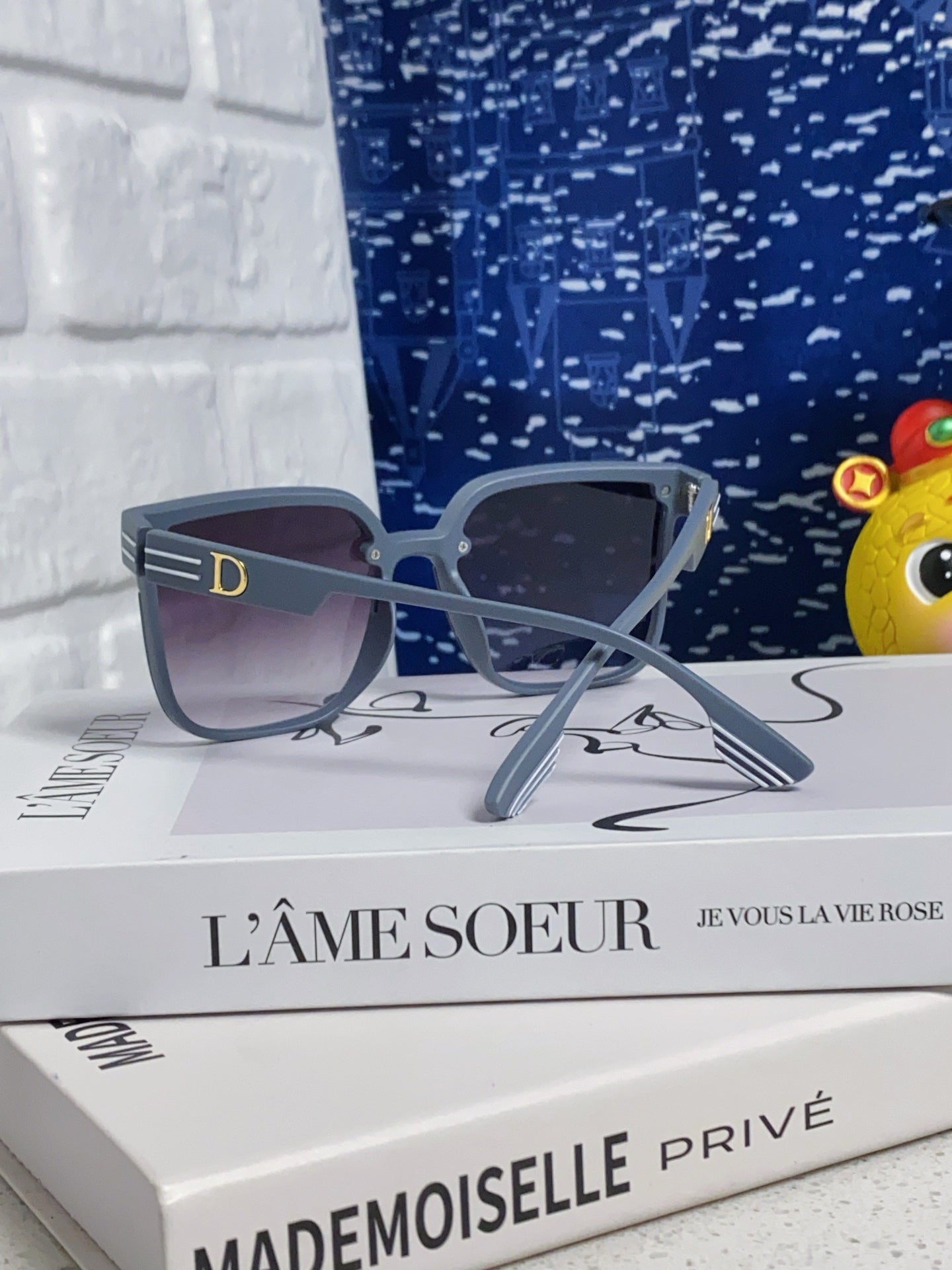 DIOR MONTAIGNE SUNGLASS 560861 IN TAN BLUE ACETATE
