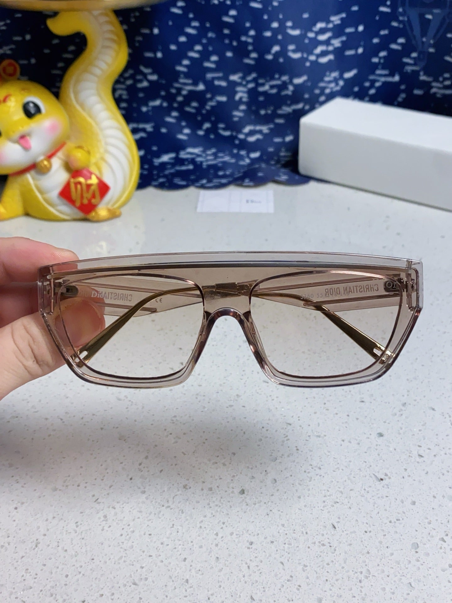 DIOR MONTAIGNE SUNGLASS CLUB M7U IN BROWN CLEAR ACETATE