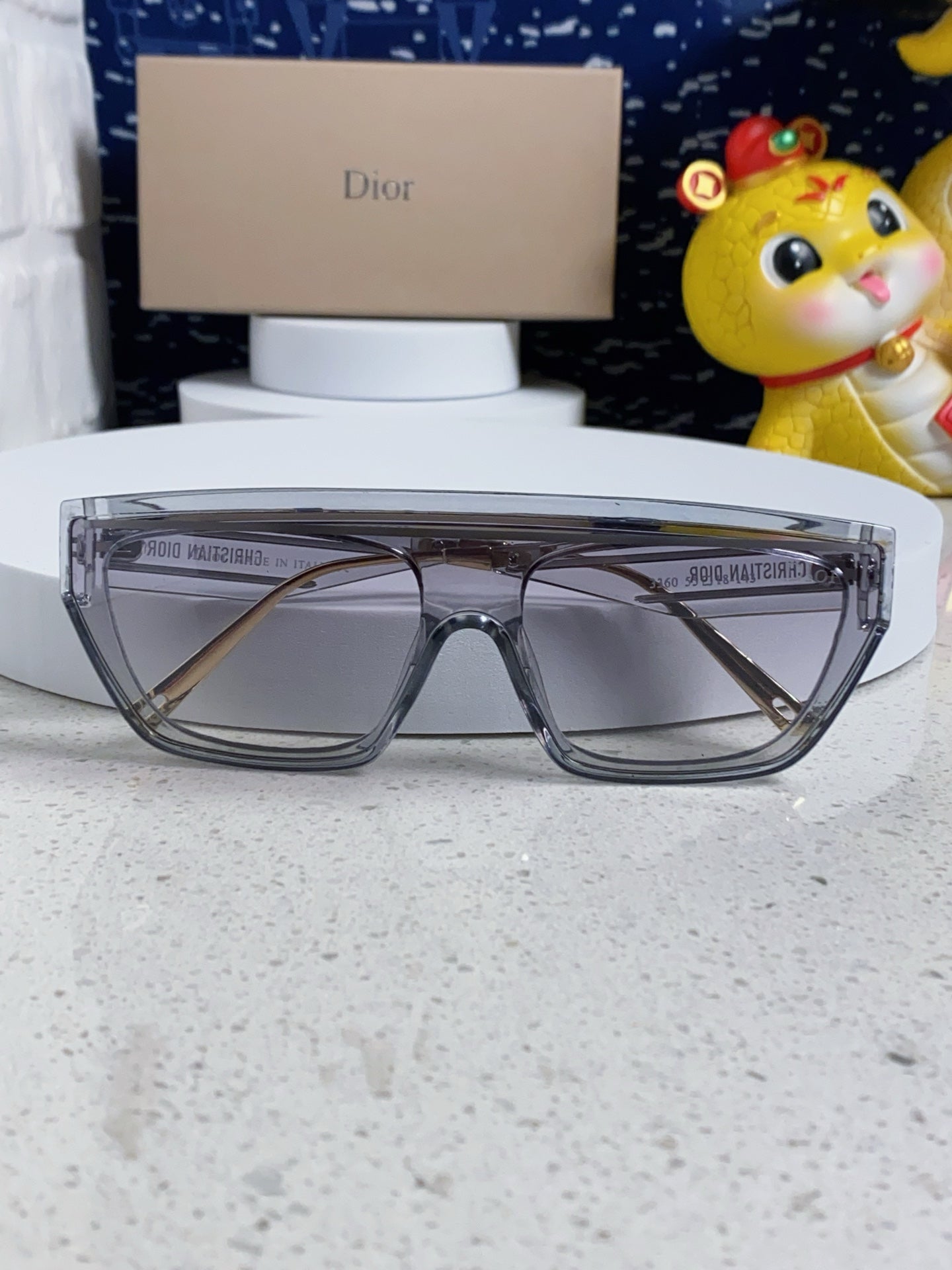 DIOR MONTAIGNE SUNGLASS CLUB M7U IN GREY CLEAR ACETATE