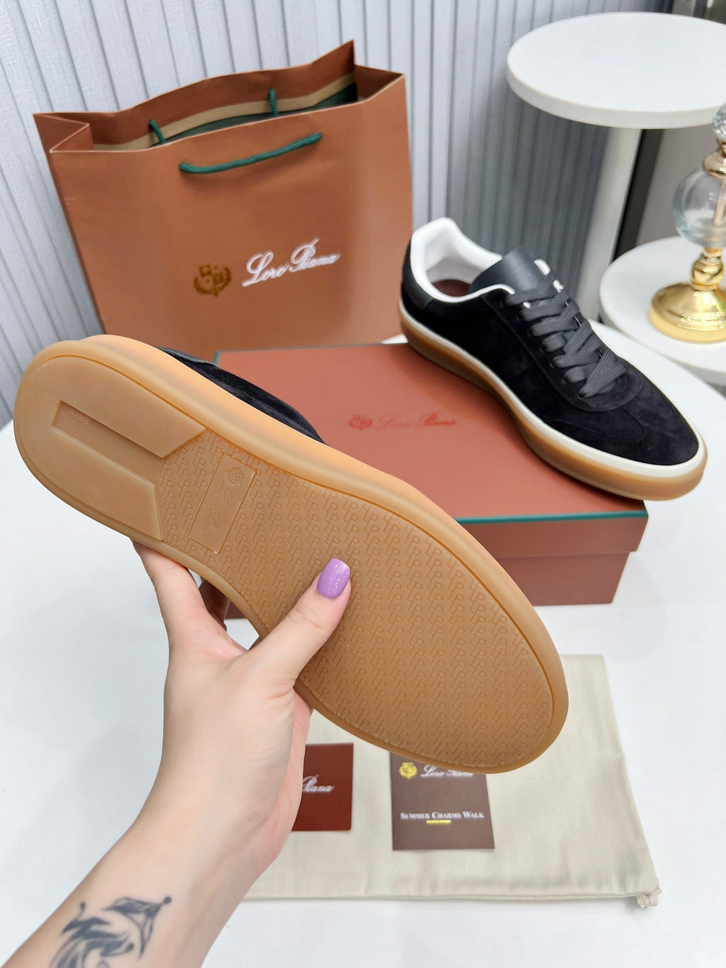 LP TENNIS WALK SNEAKERS CHARCOAL SUEDE