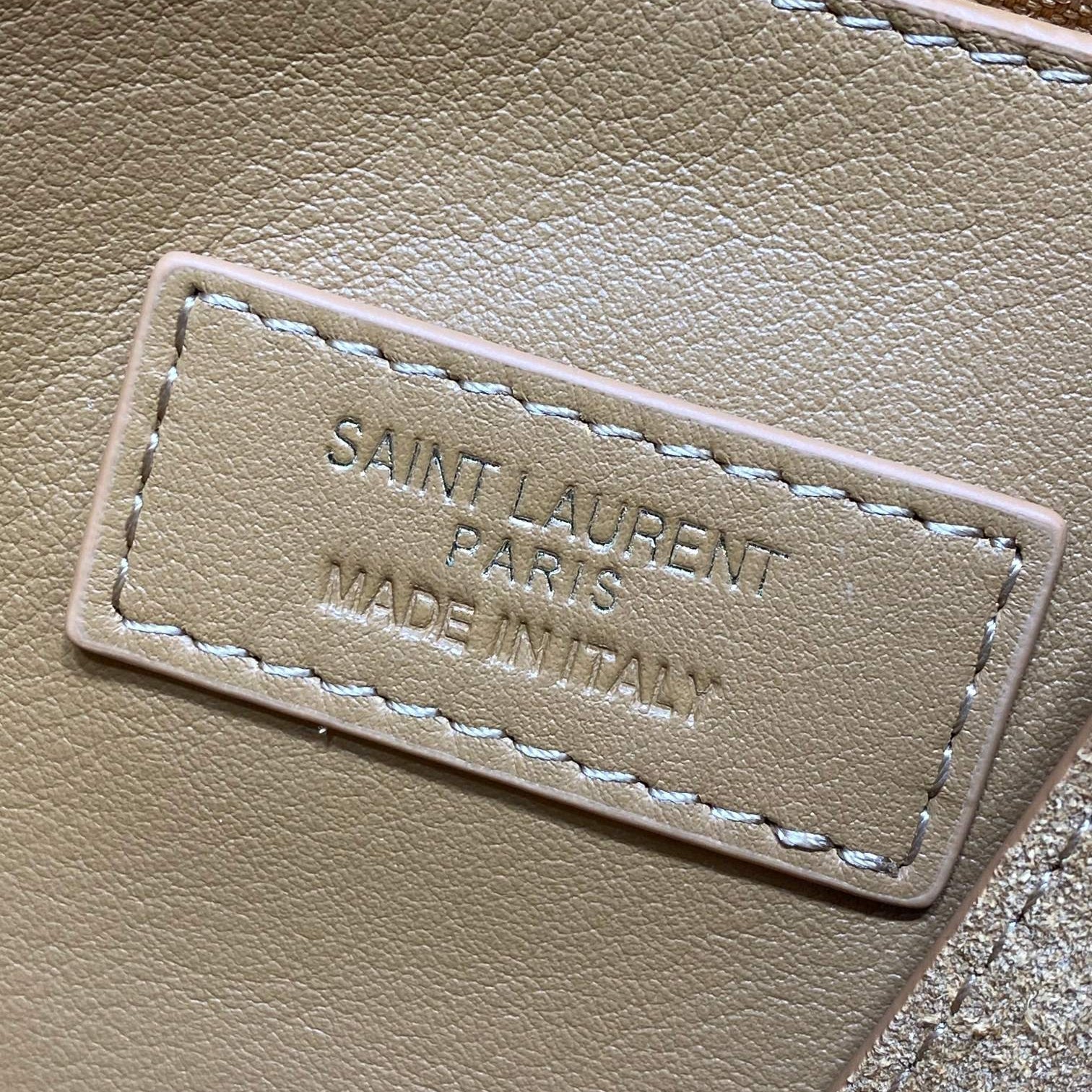 SAINT LAURENT LE 5 À 7 SUPPLE BAG 31 IN PEANUT BROWN SUEDE