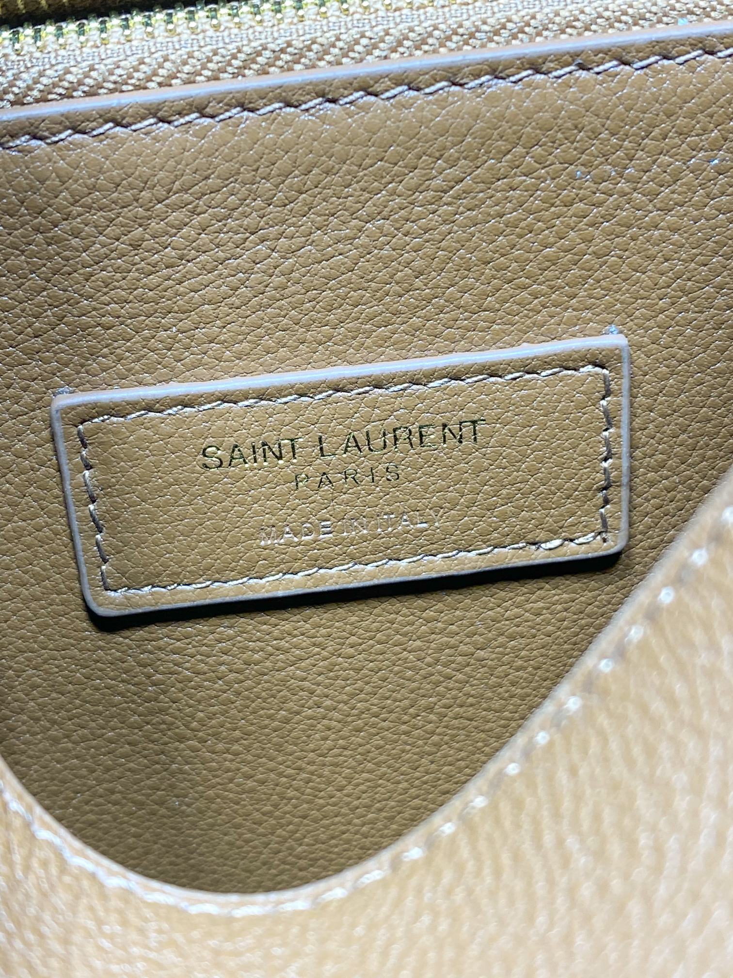 SAINT LAURENT LE 5 À 7 LARGE SUPPLE BAG 31 IN TORTILLA BROWN CALFSKIN