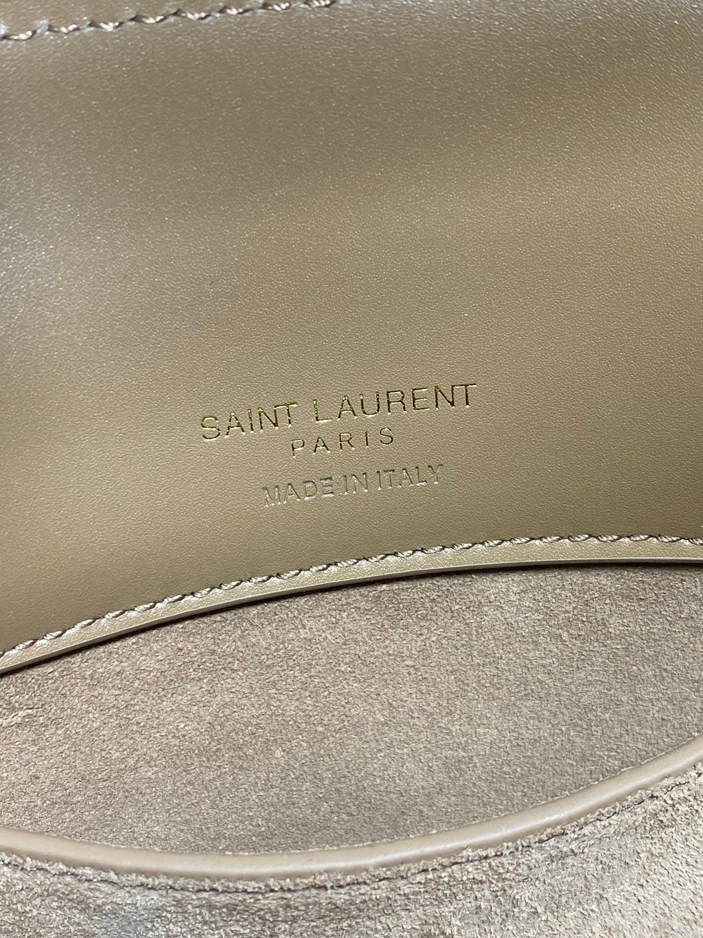 SAINT LAURENT LE 37 SMALL BUCKET BAG 20 IN CEDAR BROWN CALFSKIN GOLD HARDWARE
