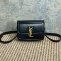 SAINT LAURENT SOLFERINO SMALL SATCHEL 19 IN BLACK CALFSKIN GOLD HARDWARE