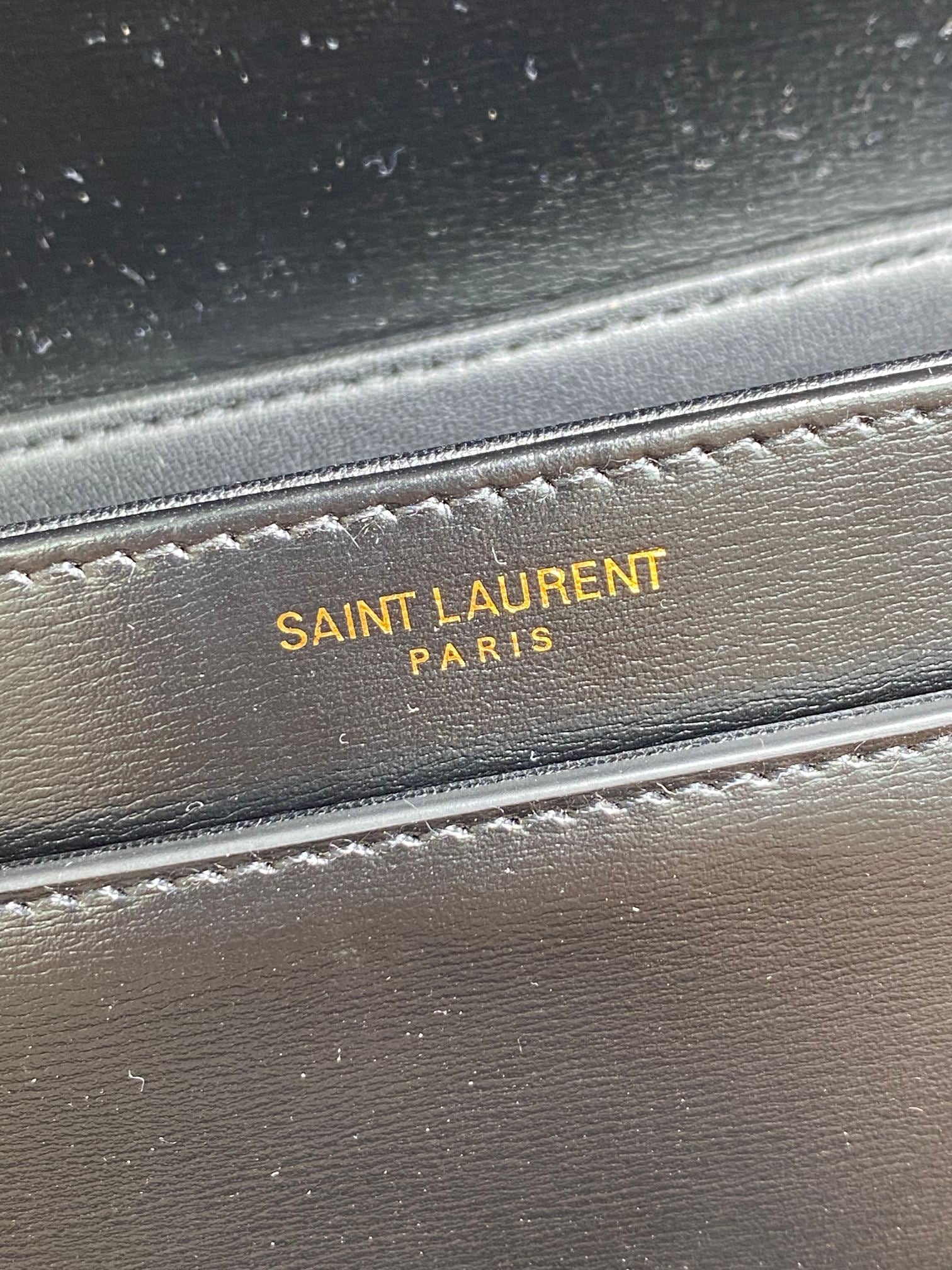 SAINT LAURENT SOLFERINO SMALL SATCHEL 19 IN BLACK CALFSKIN GOLD HARDWARE